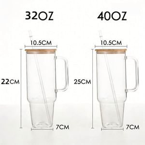 Vaso de Vidrio para Auto de 40 oz con Asa Resistente y Acabado Esmerilado para un Viaje con Estilo - Product Image 6