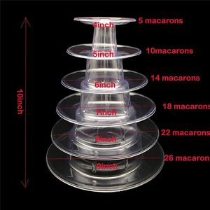 Tour à macarons en acrylique à 6 niveaux, <span class=keywords><strong>présentoir</strong></span> à plateau rond transparent, <span class=keywords><strong>présentoir</strong></span> à gâteaux en plastique, support à Dessert pour mariage et noël - Product Image 4
