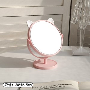 Miroir de maquillage mignon en forme d'oreilles de lapin, miroir rond de bureau pour la maison, le bureau, le dortoir des étudiants, cadeau - Product Image 3