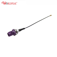 Câble coaxial Fakra D mâle vers Micro Pigtail 15 cm 1,37 mm, assemblage RF, code violet pour antenne de véhicule