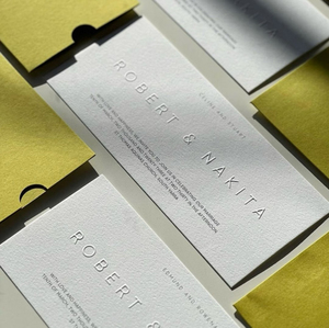 Tùy chỉnh sang trọng lá vàng dập nổi lời mời đám cưới phong bì phong cách in kết cấu lời chào Cảm ơn bạn dập nổi thẻ kinh doanh - Product Image 1