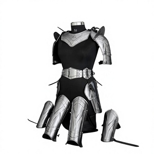 Ensemble d'armure en acier inoxydable plaqué argent, forme irrégulière, poli, armure métallique tendance et portable pour femmes - Product Image 1