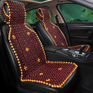 Wooden Bead Car Seat <b>Cushion</b> Ventilated Cooling <b>Pad</b> Summer Driver Front Seat Cover Set 3-4 Pieces - Product Image 2