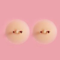 Accessoires intimes Y2K, cache-tétons en silicone fin avec anneau de piercing pour les tétons, pasties adhésives pour filles, vente en gros