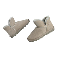 Sepatu Bot Salju Pendek Wanita Ukuran Khusus Warna Sesuai Pesanan, Bahan Luar Suede Anti Air, Anti Selip, Hangat, Nyaman, Lapisan Kulit Domba, Sol TPR