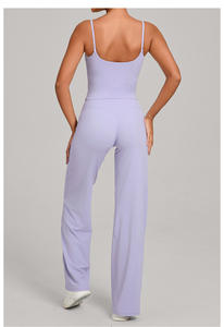 Ensemble de survêtement de sport personnalisé avec logo, pour la salle de sport, le yoga, coupe ajustée, dos carré, veste de course en plein air - Product Image 6