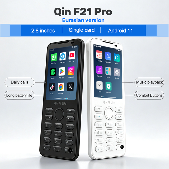 Qin F21 Pro 4G Android 11 Touch Screen Button Smartphone Mini Phone
