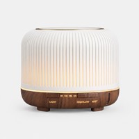Diffuseur d'arômes de bureau Faner, design grain de bois, ultrasons, éclairage sept couleurs, veilleuse chaude, pour la maison, personnalisation possible