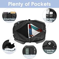 Sac de sport pour femme, compartiment à chaussures, poche étanche, support de tapis réglable, 11 poches, léger 0,54 kg, 43x28x19 cm pour les voyages