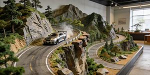 Diorama de Pista de Carreras de Montaña a Escala 1/64 con Luz LED - Escena de Carretera sinuosa Hecha a Mano para Exhibición de Autos a Escala - Product Image 6