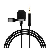 Nouveau produit : Microphone cravate filaire portable mini 3,5 mm noir avec long câble pour téléphone