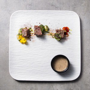 Plato Plano de Porcelana Negra Estilo <span class=keywords><strong>Japandi</strong></span> <span class=keywords><strong>2022</strong></span>, Plato para Filetes, para Hotel, Bistro, Platos de Sushi, Platos Cuadrados Únicos - Product Image 2