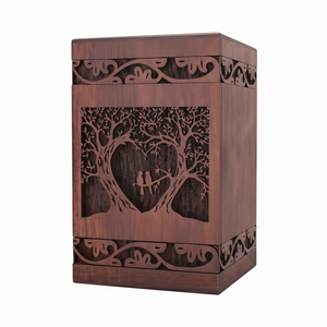 Urna de cremación de madera moderna personalizada al por mayor, urnas de entierro decorativas grabadas para adultos y mujeres para cenizas humanas - Product Image 1