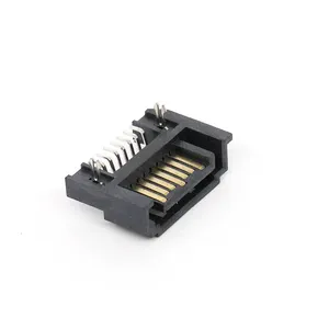 Abertura horizontal r/a, montagem superfície 1.27mm pitch 7 posições 7 p porta serial ata sata plug macho conector um tipo de ângulo reto