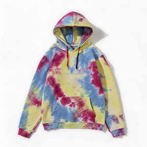 Sudadera con <span class=keywords><strong>Capucha</strong></span> Oversize para Hombre, 100% Algodón, Estilo Urbano, Tallas Grandes, con Estampado Personalizado de Logotipo, Color <span class=keywords><strong>Rosa</strong></span> Tie-Dye - Product Image 2