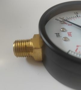 0-4 바 60mm 블랙 스틸 쉘 황동 연결 건조 압력 게이지 - Product Image 5