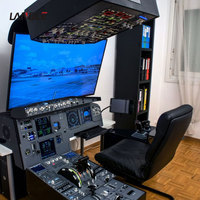 Station de commande de simulateur de vol en aluminium pour jeu virtuel Airbus A320, console de commande rétroéclairée à mouvement complet pour simulateur de course