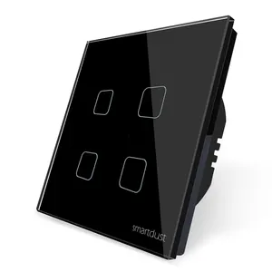 Smartdust Standard ue 4 Gang Glass WIFI Tuya eWelink controllo vocale Wall Light Touch WIFI Switch