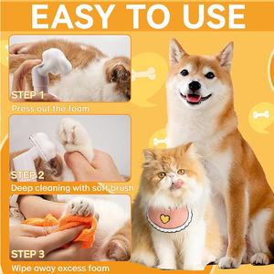 Senza acqua zampa per animali domestici schiuma detergente con asciugamano senza risciacquo zampa di cane detergente per cani e gatti - Product Image 5