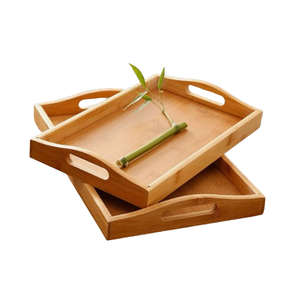 Vente chaude Plateau Couleur Foncé Bois Naturel Café Thé Pain Plateau De Service Portable Pour La Maison & Hôtel Restaurant - Product Image 2