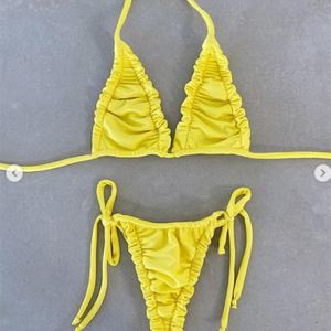 Crinkle Fabric Bath Suit African New Design Swimwear Custom Logo Women Sexy Scrunch <b>Butt</b> Extreme Micro Models Bikini for Woman - Product Image 5