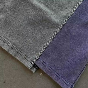 Camiseta personalizada con bloques de color Camiseta con estampado lavado vintage de cuello redondo de algodón puro - Product Image 3