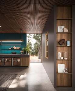 Plan de travail d'îlot de cuisine moderne et minimaliste certifié qualité, style ouvert avec ligne lumineuse - Product Image 5