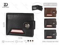 Portafoglio da uomo con chiusura a bottone singolo in vera pelle, stile minimalista, confezione regalo - Product Image 1