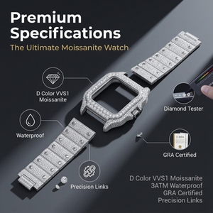 Reloj de Pulsera para Hombre Resistente al Agua con Cristal de Zafiro R 108-1, con Moissanita VVS de Alta Calidad que Pasa la Prueba - Product Image 3