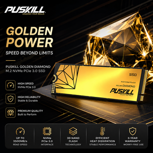 PUSKILL Original 3D NAND Flash M.2 NVMe PCIe 3.0 SSD Disque SSD interne pour ordinateur de bureau et ordinateur portable OEM - Product Image 1