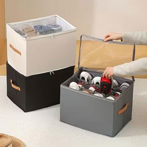 Boîte de rangement pliable grande capacité pour chaussures avec couvercle, anti-poussière et étanche, pour bottes et vêtements, multifonctionnelle pour chambre à coucher - Product Image 4