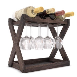 Moderno Botellero <span class=keywords><strong>de</strong></span> <span class=keywords><strong>Madera</strong></span> Maciza Ecológico con Capacidad para 24 Copas, Soporte para Copas, Almacenamiento <span class=keywords><strong>de</strong></span> Corchos, Bandeja Organizadora <span class=keywords><strong>de</strong></span> Mesa, Muebles para el Hogar - Product Image 4