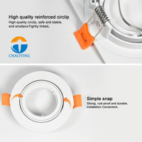 Marco para Downlight LED Cuadrado/Redondo, Empotrable en Techo, Lámpara LED Fija, Foco MR16/GU10, Precio de Fábrica