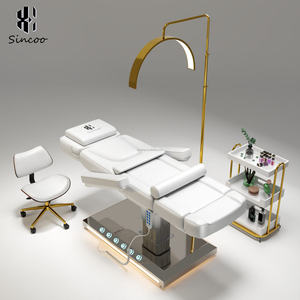 Fauteuil de Salon Électrique Réglable Premium Blanc Doré France, 4 Moteurs, pour Cils, Cosmétique, Visage, et Lit de Massage Nude Inclinable - Product Image 6