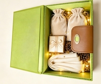 Boîte cadeau rigide écologique de luxe avec poignée et impression de logo en relief pour cadeaux d'affaires et de fêtes