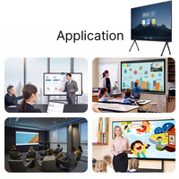 Pantalla multitáctil de 75 pulgadas para dedos, pantalla LCD inteligente para sala de reuniones, pizarra blanca inteligente interactiva digital electrónica