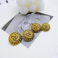 Boutons décoratifs en alliage de zinc plaqué, style simple, logo élégant et raffiné, pour manteaux, pulls en tweed et tricots, avec nœud chinois tendance