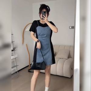 Vestidos para mujer, vestido de mujer de manga corta dividido, vaquero Midi, elástico a la moda, nuevas características de diseñador, ropa novedosa, moda 2025 en - Product Image 6