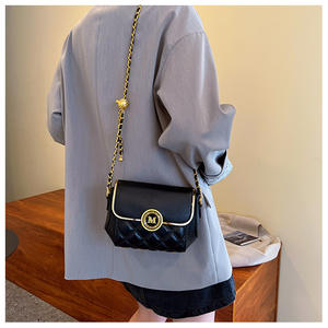 2025 nouveauté treillis motif femmes sac de luxe en cuir mat petit carré épaule sac à bandoulière dames travail bureau - Product Image 3