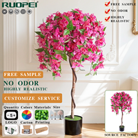 Arbres artificiels en plastique résistant aux UV, écologiques et durables, de type Milan Topiary, à trois boules, en pot pour l'intérieur, fabriqués par RUOPEI ODM OEM.