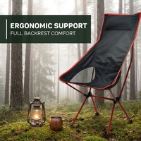 Chaise lune pliante ultralégère en aluminium avec dossier surélevé, mobilier d'extérieur portable pour la pêche, la plage et le camping