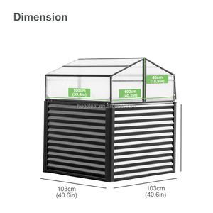 <span class=keywords><strong>Lit</strong></span> de jardin surélevé à structure en aluminium 2 en 1 Mini serre de jardin à cadre froid <span class=keywords><strong>avec</strong></span> fermeture à glissière de <span class=keywords><strong>rangement</strong></span> - Product Image 2