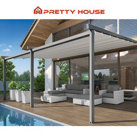 Auvent pare-soleil de terrasse en tissu PVC auvent de patio pliant motorisé toit rétractable