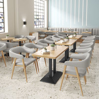 Canapé-banc de restaurant haut de gamme XZY, mobilier de café commercial, hôtel, banquette vert pâle, ensemble de table et de chaises en bois