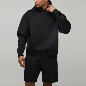 ชุดฮู้ดดี้และกางเกงขาสั้นสีพื้นผ้าฝ้ายฟลีซคุณภาพสูงสำหรับฤดูหนาว ผลิตอย่างมืออาชีพ บริการ OEM สำหรับเสื้อผ้าสตรีทแวร์ - Product Image 4