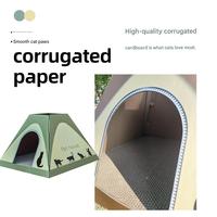 Cama y Rascador para Gatos 2 en 1, Diseño Moderno, Corrugado, Portátil, para Uso en Interiores y Exteriores, 2 Colores, para Gatos de Menos de 7 kg