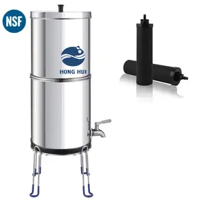 HONG HUI LT-3A NSF/ASIN 42 & 372 pabrik langsung luar ruangan berkemah mendaki baja nirkarat Filter air gravitasi