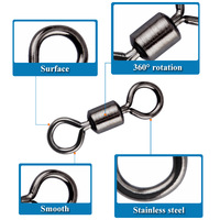 Swivel Pancing Baja Tahan Karat 360 Derajat °   Konektor Putar Halus Tugas Berat Aksesoris Peralatan Memancing Air Asin dan Air Tawar