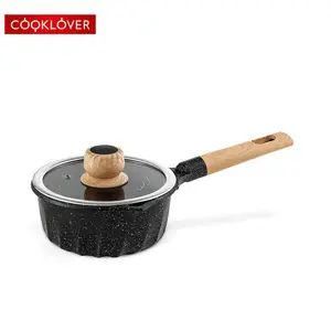 Cooklover 18cm die-casting aluminium PTFE lapisan marmer induksi bawah panci saus