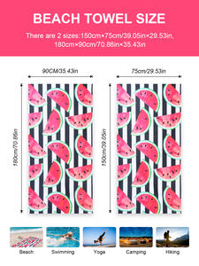 Toalla de <span class=keywords><strong>Playa</strong></span> y Baño Gmagic con Diseño de Sandía de Dibujos Animados, de Microfibra de Poliéster de Alta Calidad, Ecológica, de Secado Rápido, Antiarena y Colorida - Product Image 4